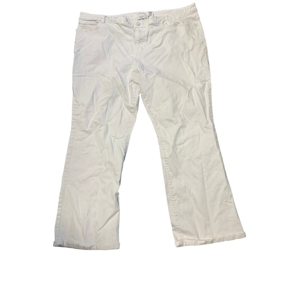 Liz & Co. Women's White Stretch Bootcut Denim Jeans Size 24W